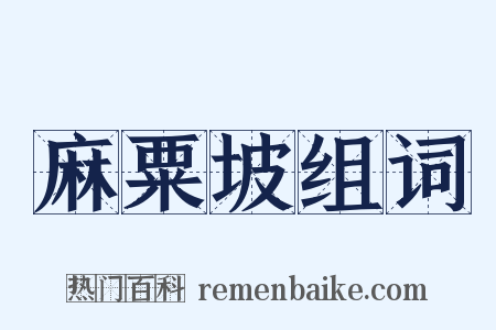 麻粟坡组词是什么意思的图片